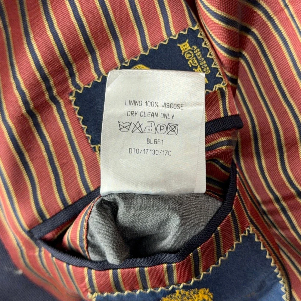 VTG Alexandre London Blazer Mens 42R Navy Blue Gold Button Wool Sport Coat UK